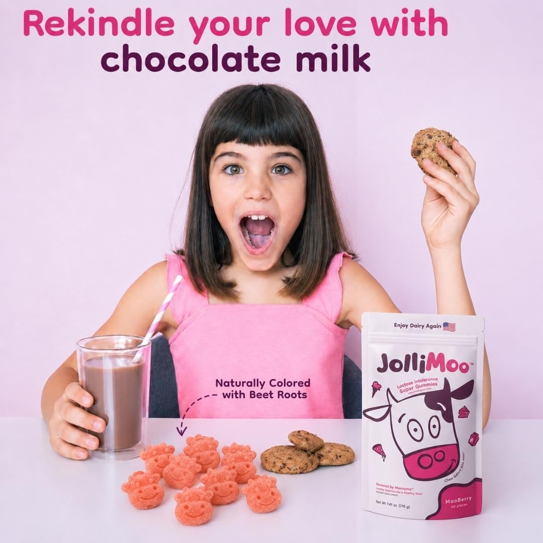 JolliMoo Lactase Enzyme Gummies | No More Dairy Pills | 10,500 ALU Per Gummy