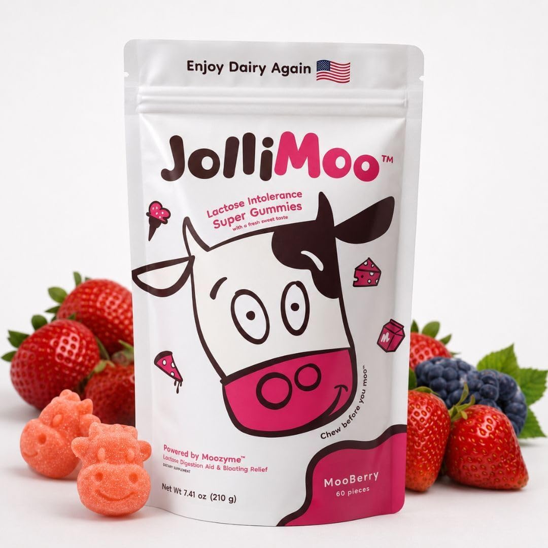 JolliMoo Lactase Enzyme Gummies | No More Dairy Pills | 10,500 ALU Per Gummy