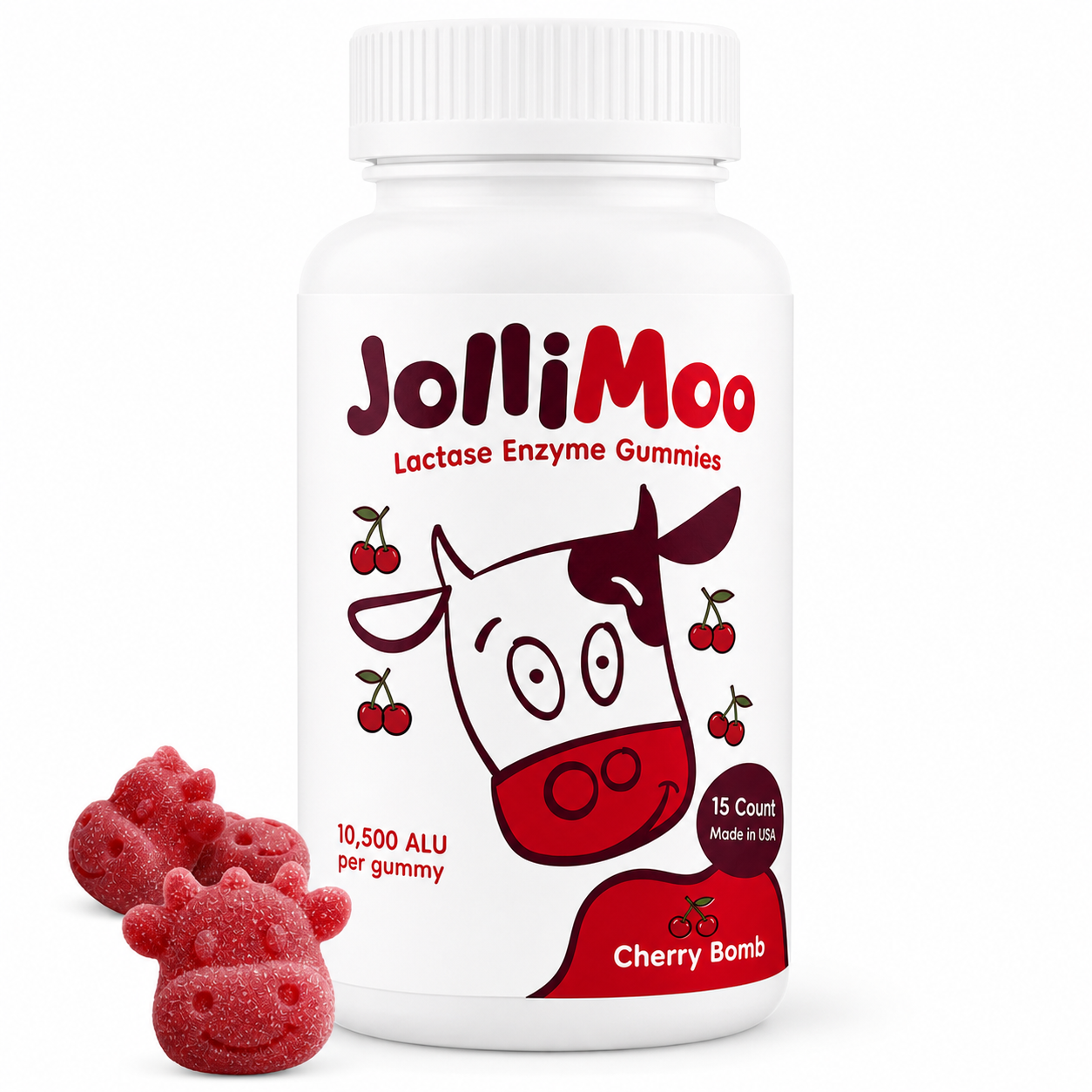 JolliMoo Lactase Enzyme Gummies | No More Dairy Pills | 10,500 ALU Per Gummy