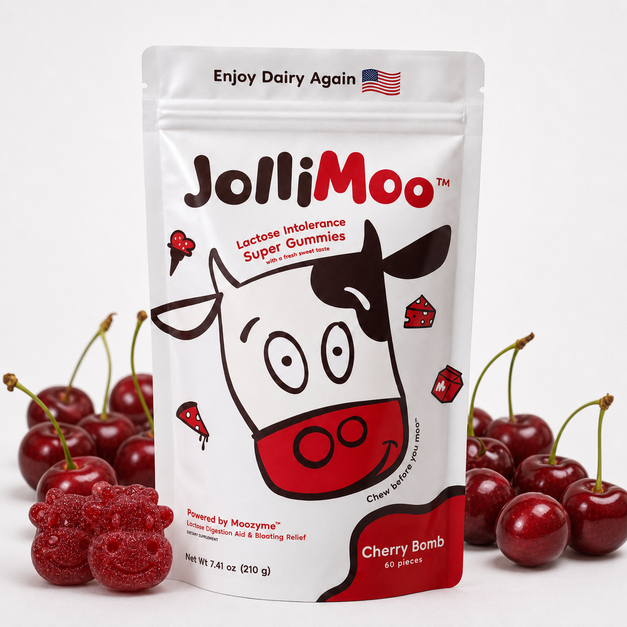 JolliMoo Lactase Enzyme Gummies | No More Dairy Pills | 10,500 ALU Per Gummy