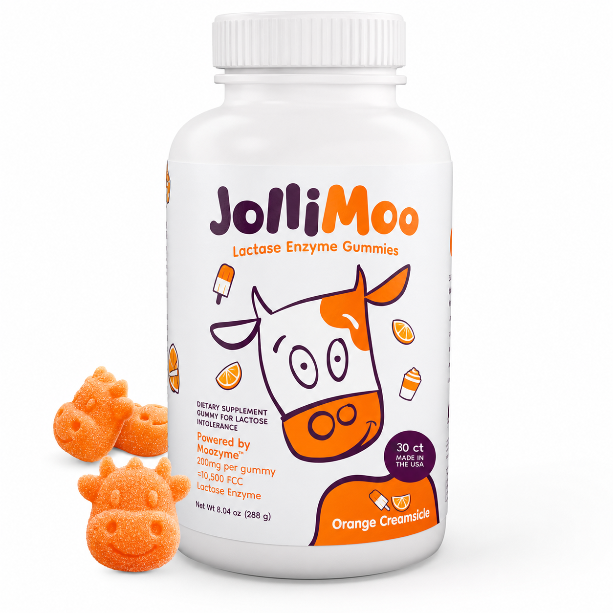 JolliMoo Lactase Enzyme Gummies | No More Dairy Pills | 10,500 ALU Per Gummy