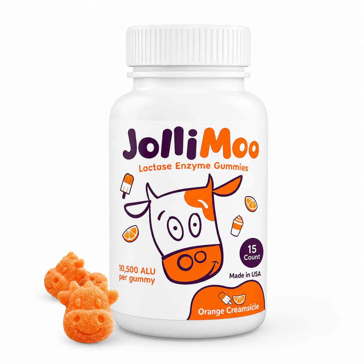 JolliMoo Lactase Enzyme Gummies | No More Dairy Pills | 10,500 ALU Per Gummy