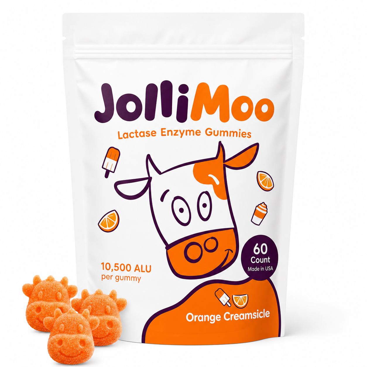 JolliMoo Lactase Enzyme Gummies | No More Dairy Pills | 10,500 ALU Per Gummy
